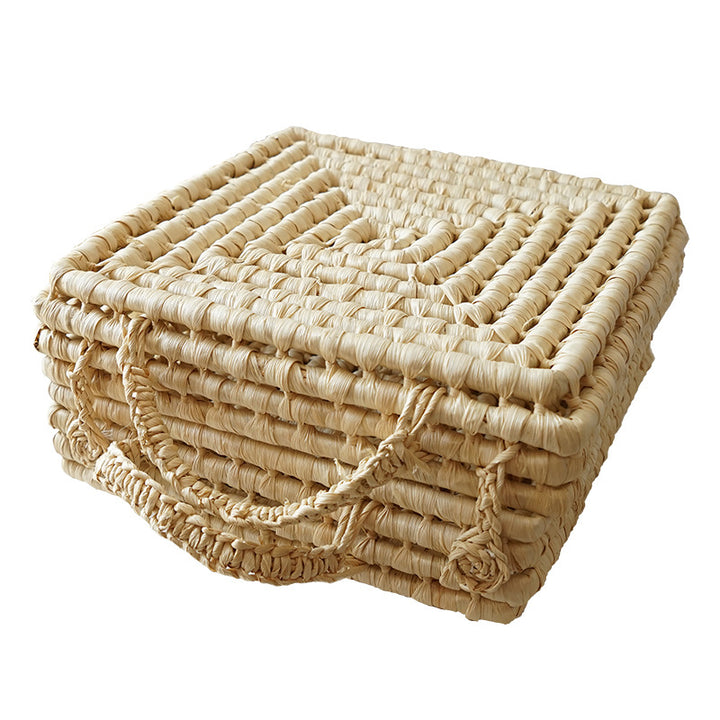 Taupe | Hand Woven Mediterranean Coast Luxury Vintage Italian Basket - Mediterranean Italian Contemporary Home Decor Furniture