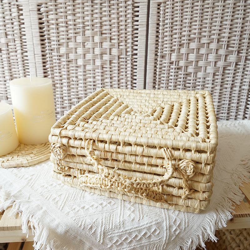 Taupe | Hand Woven Mediterranean Coast Luxury Vintage Italian Basket - Mediterranean Italian Contemporary Home Decor Furniture
