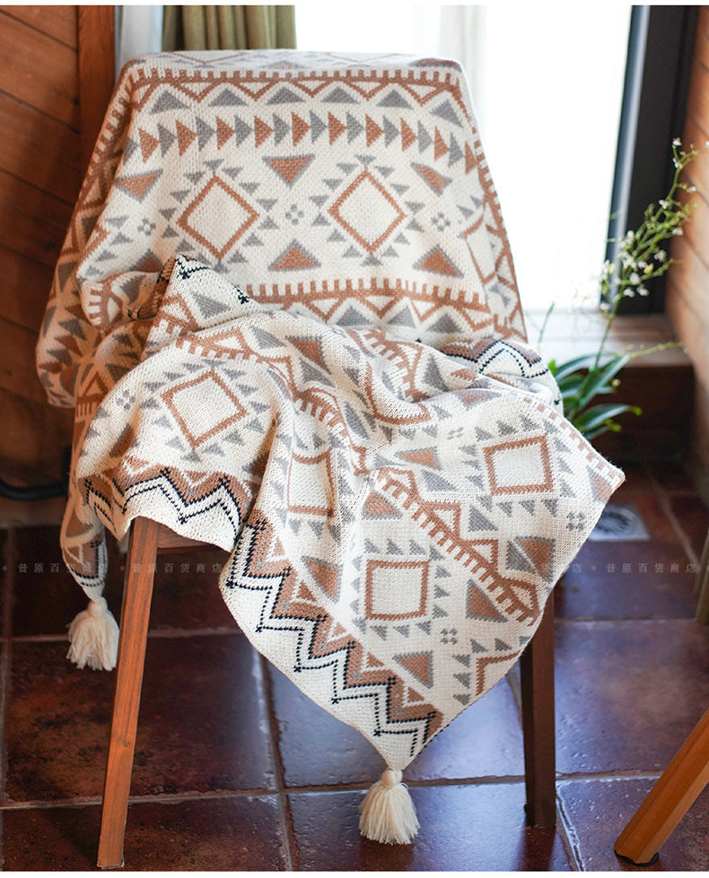 Buy farmhouse furniture Boho Farmhouse Soft Throw Blanket - Modern Cottage Farmhouse Furniture