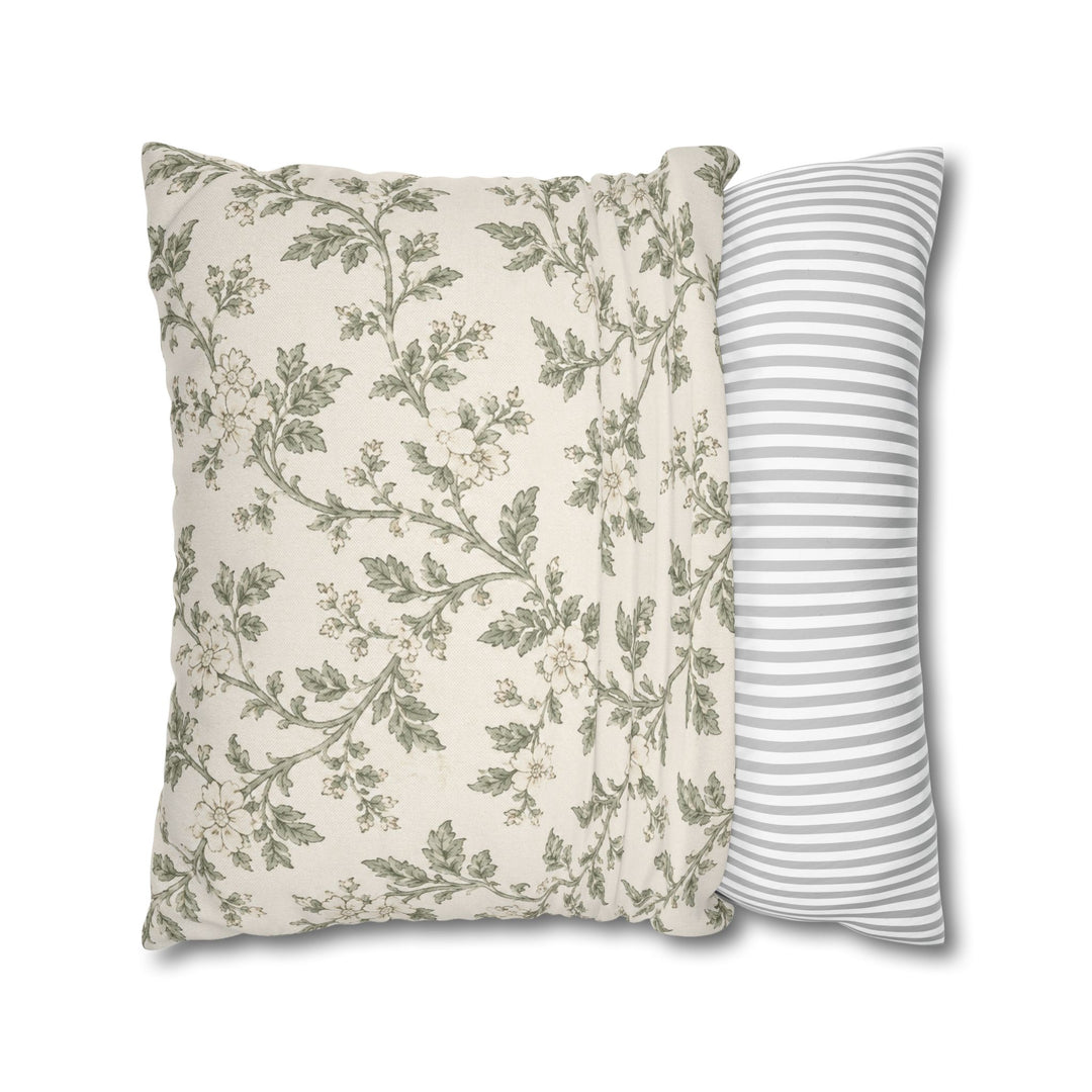 Cream &amp; Sage Floral Pillowcase By. Artisan Blooms
