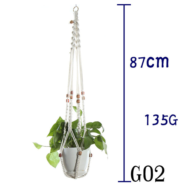 Boho Aesthetic Biophilic Flower & Plant Pot Cotton Rope Indoor Plant Hanger Hanging Basket | Biophilic Design Airbnb Decor Furniture 