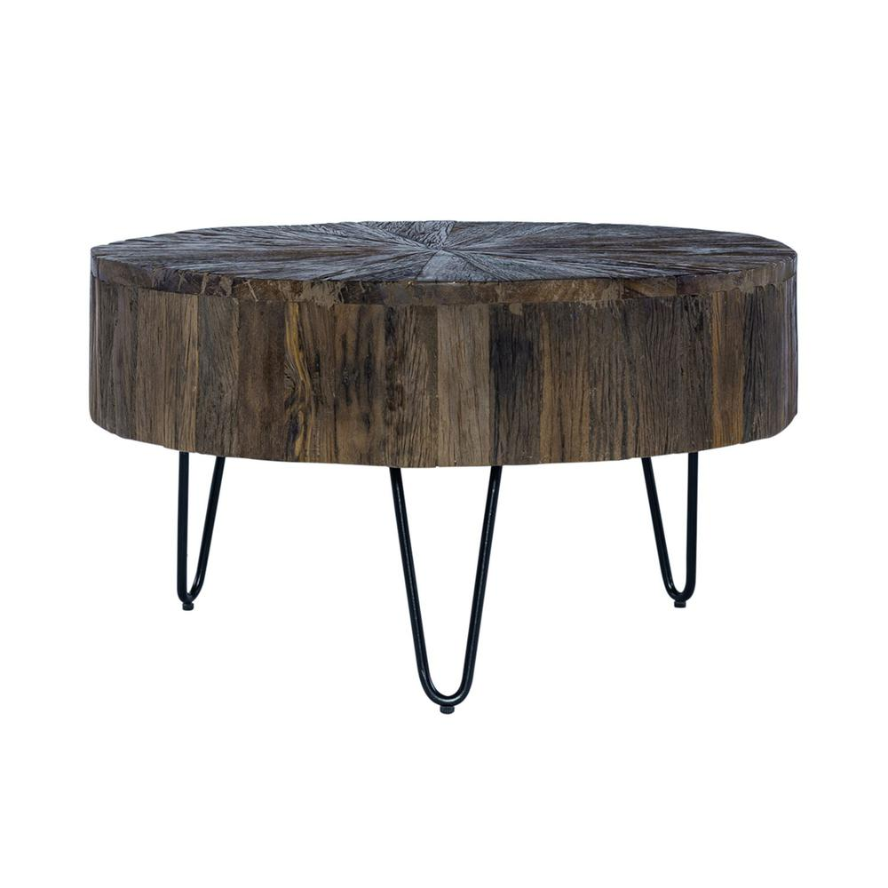 Boho Aesthetic Canyon Accent Table, W30 x D30 x H17, Brown | Biophilic Design Airbnb Decor Furniture 