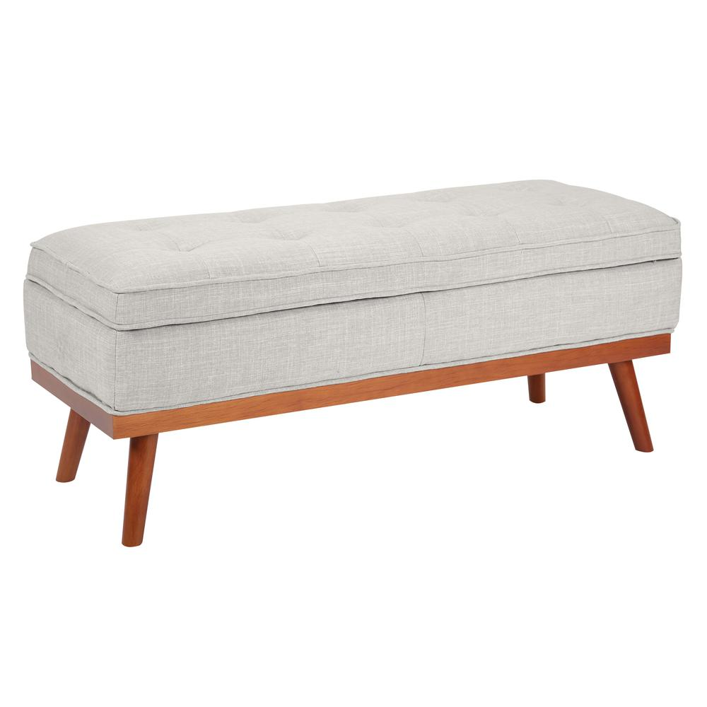 Boho Aesthetic Katheryn Storage Upholstered Bench | Biophilic Design Airbnb Decor Furniture 