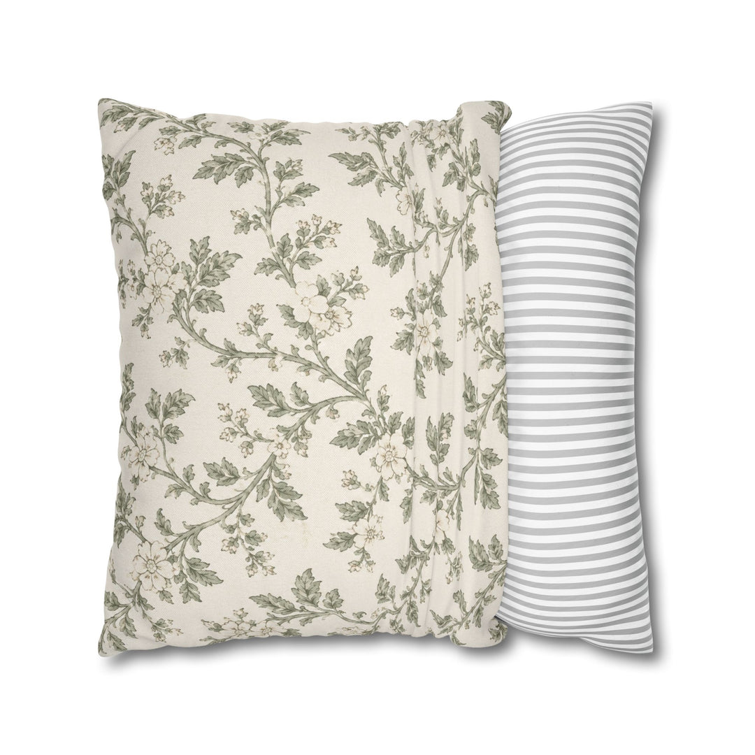 Cream &amp; Sage Floral Pillowcase By. Artisan Blooms