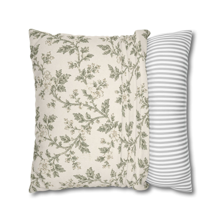 Cream &amp; Sage Floral Pillowcase By. Artisan Blooms
