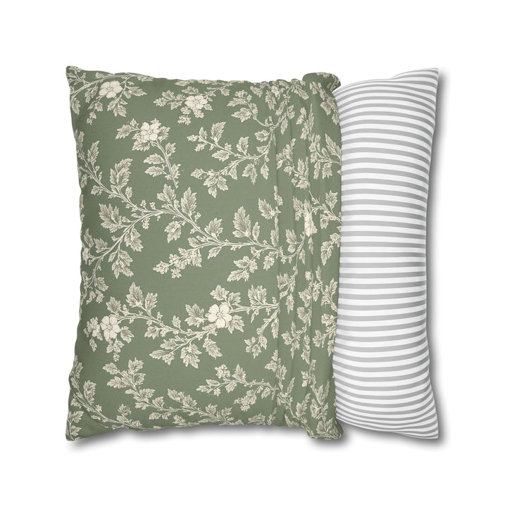 Buy farmhouse furniture Clover Hill - Cream &amp; Sage Floral Pillowcase By. Artisan Blooms - Modern Cottage Farmhouse Furniture