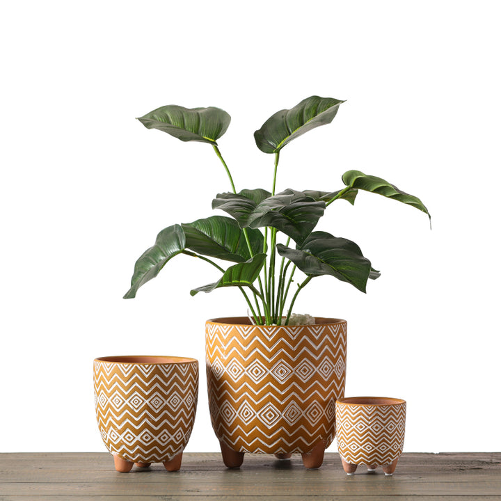 Buy farmhouse furniture Tuscan Terracotta Three-Legged Flower Pot – Spanish Home Decor - Modern Cottage Farmhouse Furniture