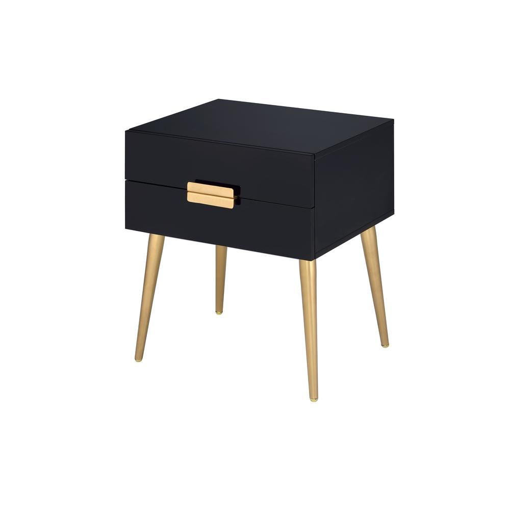 Boho Aesthetic Denvor End Table, White & Gold | Biophilic Design Airbnb Decor Furniture 