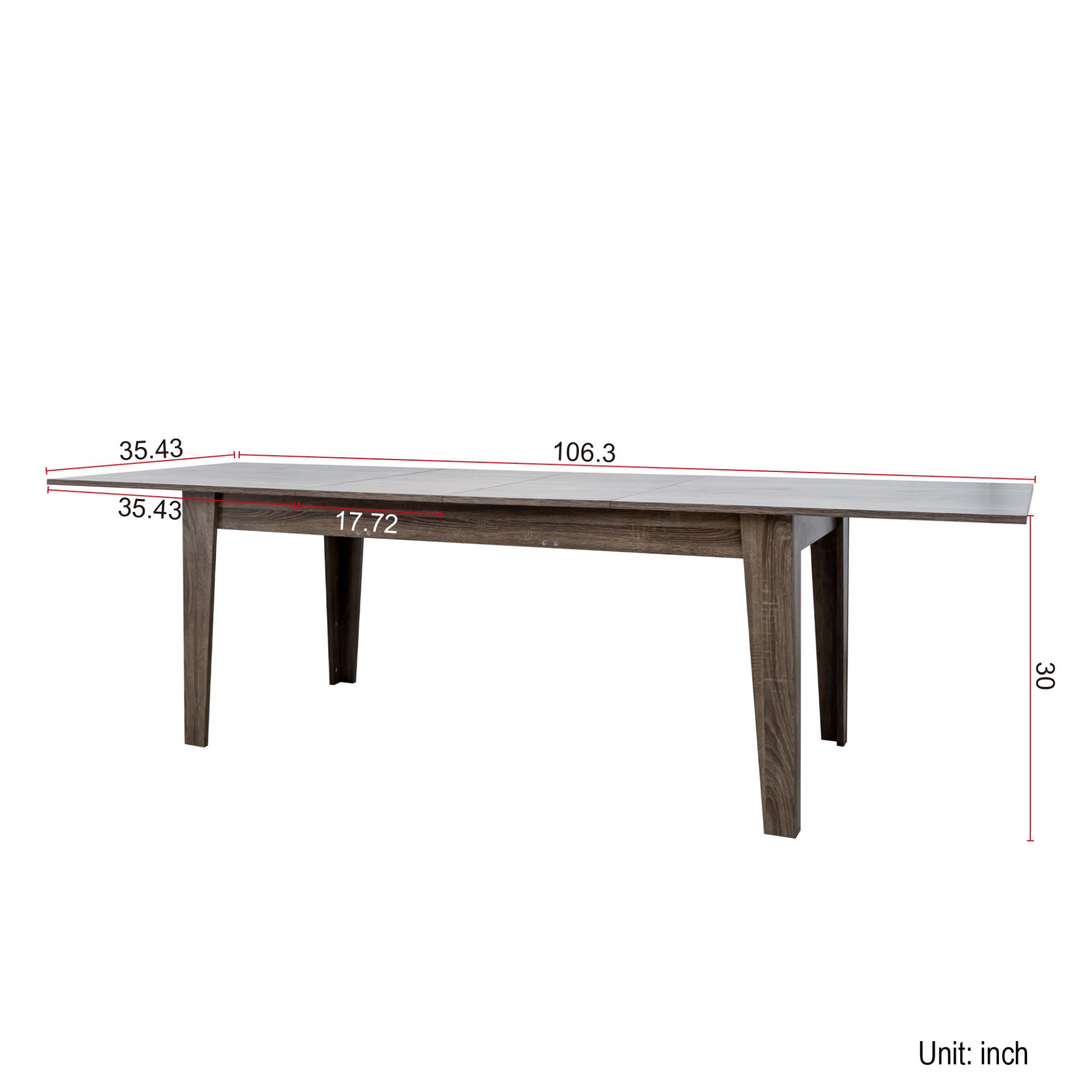 Large Oak Contemporary Wooden Extendable Dining Table - Mediterranean Italian Contemporary Home Decor Furniture