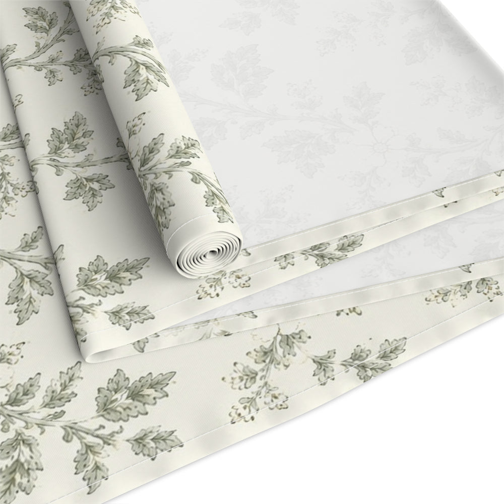 Buy farmhouse furniture Sage & Cream Cotton-Poly Table Runner — Sage Green Floral Dining - Modern Cottage Farmhouse Furniture