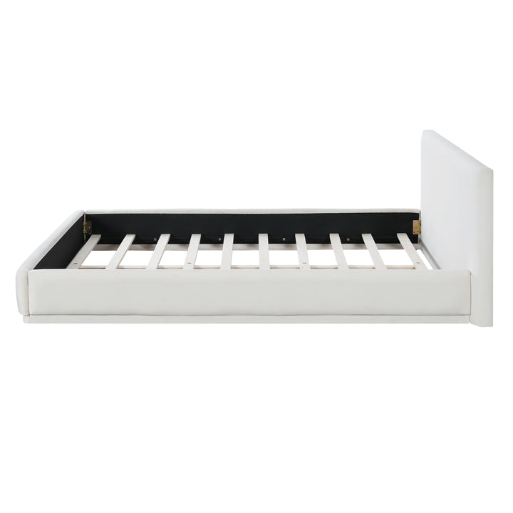 Cypress | Soft White Mediterranean Upholstered King Size Bed Frame - Mediterranean Tuscan Contemporary Home Decor Furniture