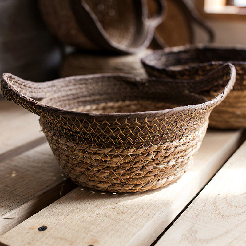 Gallarate | Coastal Italian Natural straw woven soft storage basket - Mediterranean Italian Contemporary Home Decor Furniture