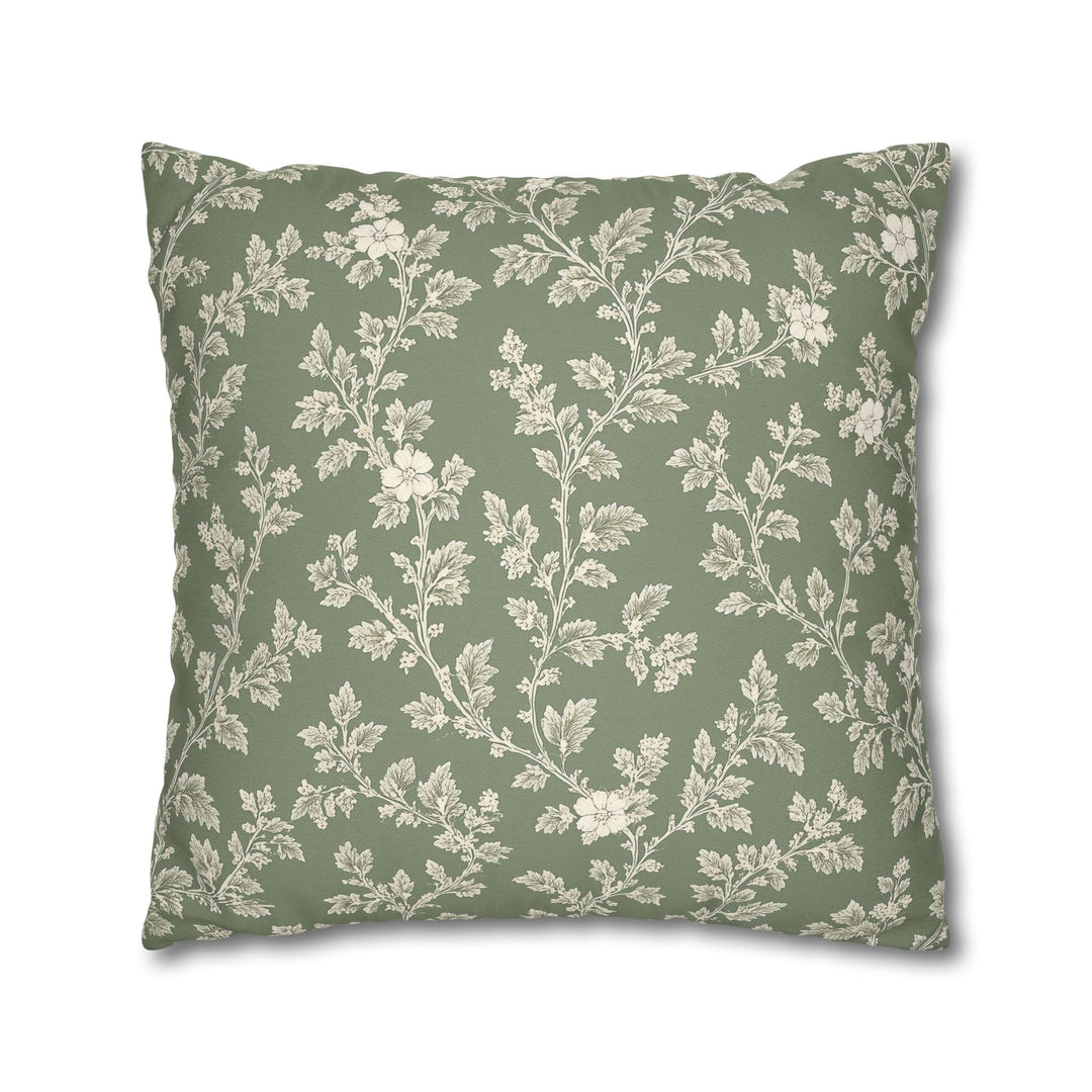 Buy farmhouse furniture Clover Hill - Cream &amp; Sage Floral Pillowcase By. Artisan Blooms - Modern Cottage Farmhouse Furniture