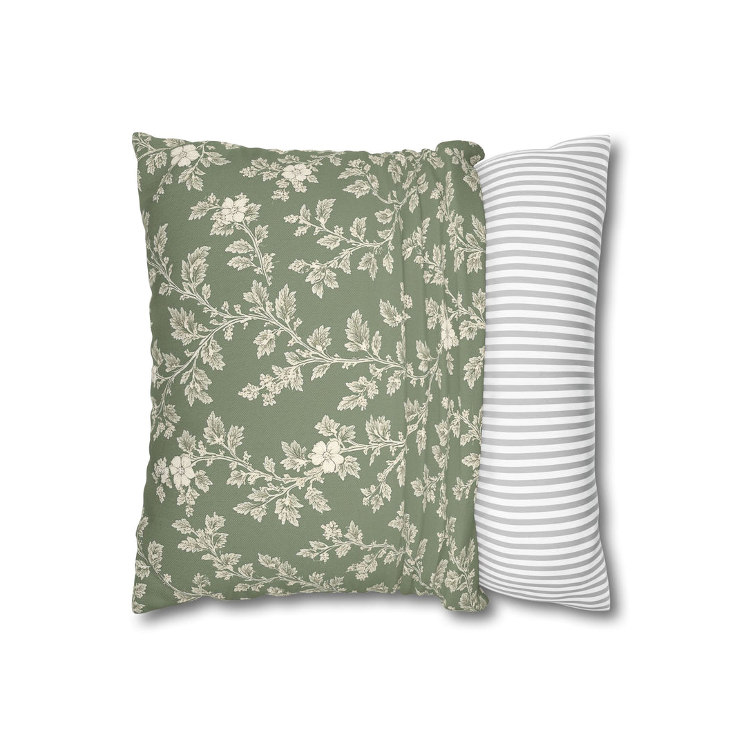 Buy farmhouse furniture Clover Hill - Cream &amp; Sage Floral Pillowcase By. Artisan Blooms - Modern Cottage Farmhouse Furniture