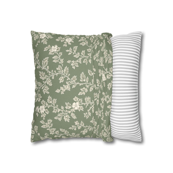 Buy farmhouse furniture Clover Hill - Cream &amp; Sage Floral Pillowcase By. Artisan Blooms - Modern Cottage Farmhouse Furniture