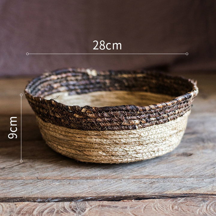 Gallarate | Coastal Italian Natural straw woven soft storage basket - Mediterranean Italian Contemporary Home Decor Furniture