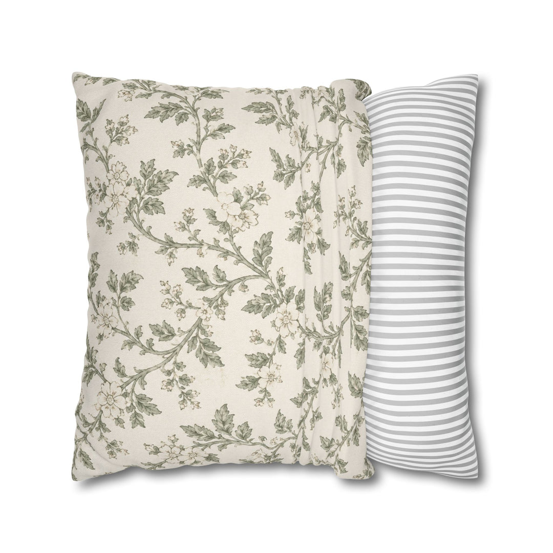 Cream &amp; Sage Floral Pillowcase By. Artisan Blooms