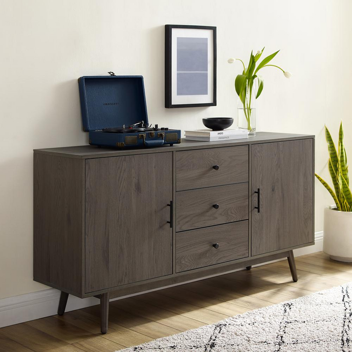 Boho Aesthetic Lucas Sideboard Gray Buffet Cabinet Unique | Biophilic Design Airbnb Decor Furniture 