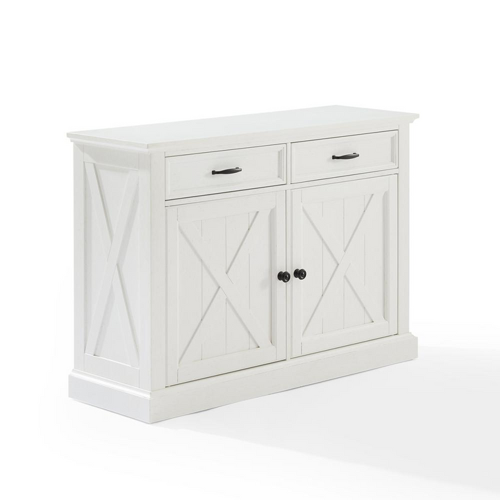 Boho Aesthetic Clifton Sideboard Distressed Farmhouse White Buffet Cabinet | Biophilic Design Airbnb Decor Furniture 