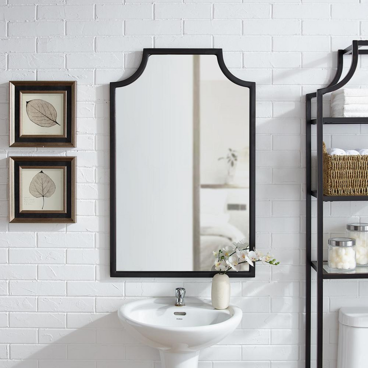 Boho Aesthetic Aimee Bath Mirror Oil Rubbed Bronze | Biophilic Design Airbnb Decor Furniture 