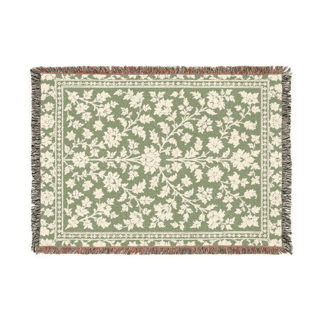 Sage &amp; Cream Woven Blanket By. Artisan Blooms