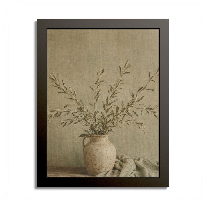 Botanical Farmhouse Vase Wall Art  — Framed Neutral Still Life Wall Art