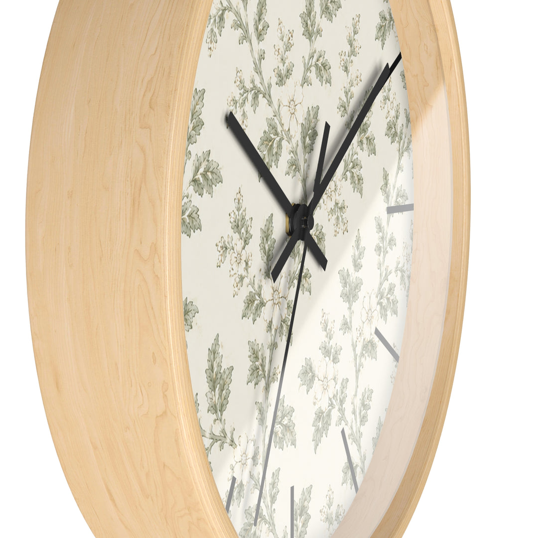 Sage &amp; Cream Linen Wall Clock By. Artisan &amp; Blooms