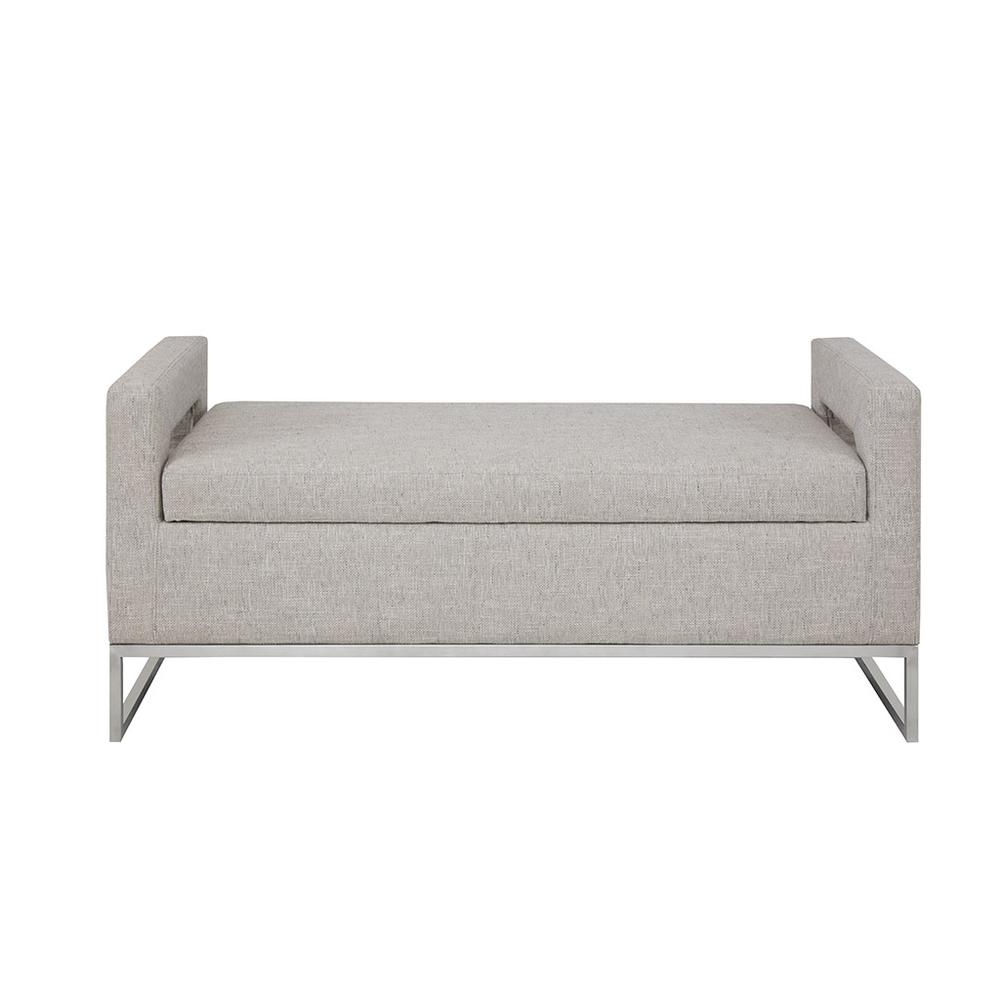 Boho Aesthetic Crawford Storage Upholstered Bench | Biophilic Design Airbnb Decor Furniture 