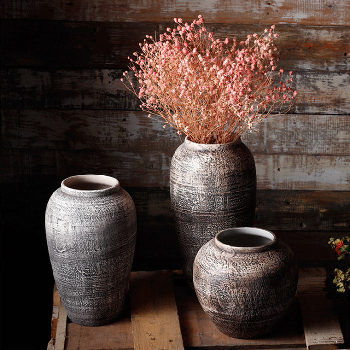 Buy farmhouse furniture Pericelli II | Vintage Mediterranean Luxury Ceramic Floor-standing Large Vase - Modern Cottage Farmhouse Furniture