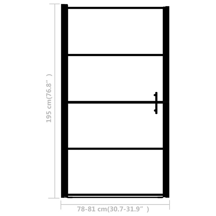 Boho Aesthetic vidaXL Shower Door Frost Tempered Glass 31.9"x76.8" Black | Biophilic Design Airbnb Decor Furniture 