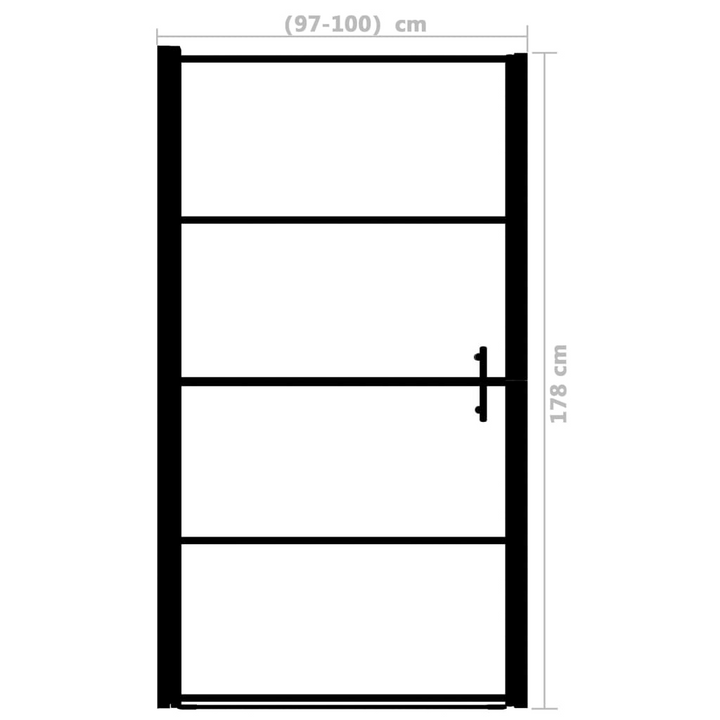 Boho Aesthetic vidaXL Shower Door Frost Tempered Glass 39.4"x70.1" Black | Biophilic Design Airbnb Decor Furniture 