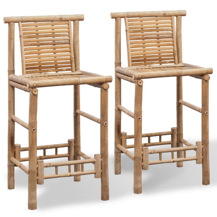 Boho Aesthetic vidaXL Bar Stools 2 pcs Bamboo | Biophilic Design Airbnb Decor Furniture 