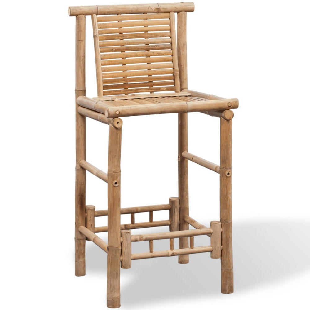Boho Aesthetic vidaXL Bar Stools 2 pcs Bamboo | Biophilic Design Airbnb Decor Furniture 