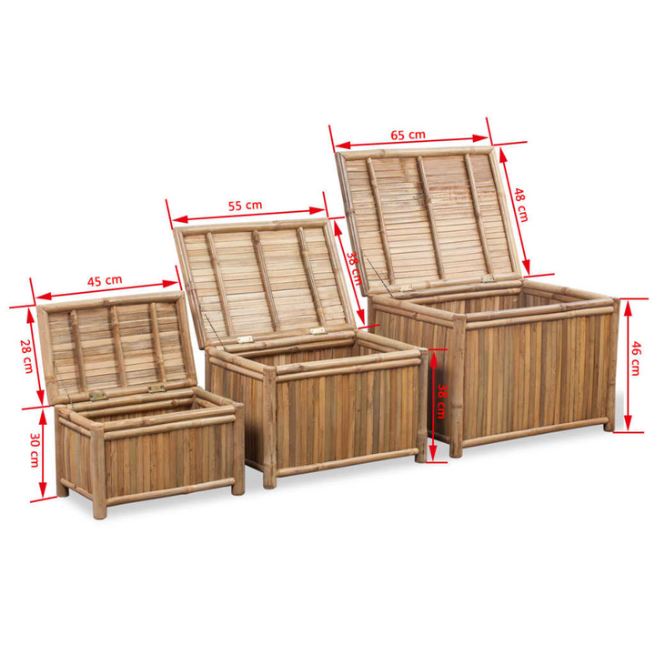 Boho Aesthetic vidaXL Storage Boxes 3 Pieces Bamboo | Biophilic Design Airbnb Decor Furniture 