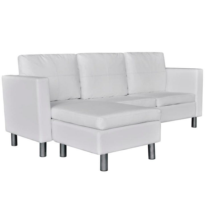 Boho Aesthetic The Orchard | White Leather Sofa Sectional 3-Seater | Artisan & Blooms Collection | Biophilic Design Airbnb Decor Furniture 