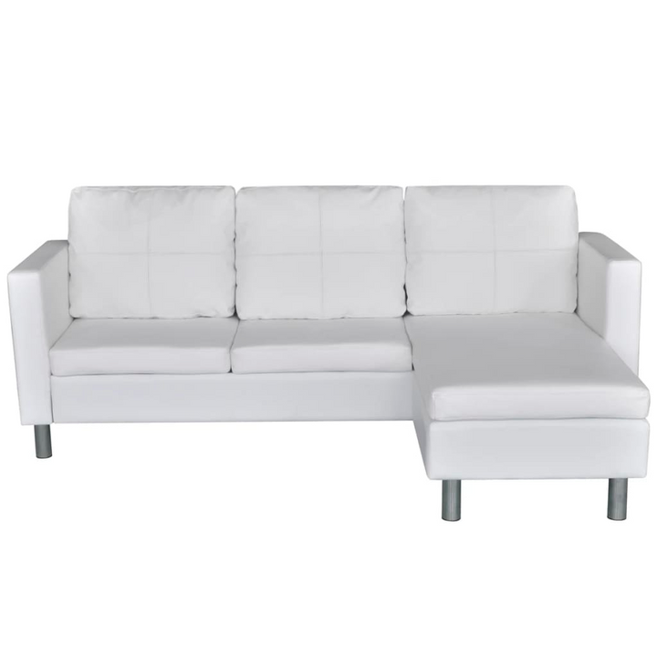 Boho Aesthetic The Orchard | White Leather Sofa Sectional 3-Seater | Artisan & Blooms Collection | Biophilic Design Airbnb Decor Furniture 