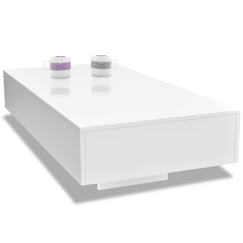 Boho Aesthetic The Lille | Coffee Table High Gloss White | Biophilic Design Airbnb Decor Furniture 