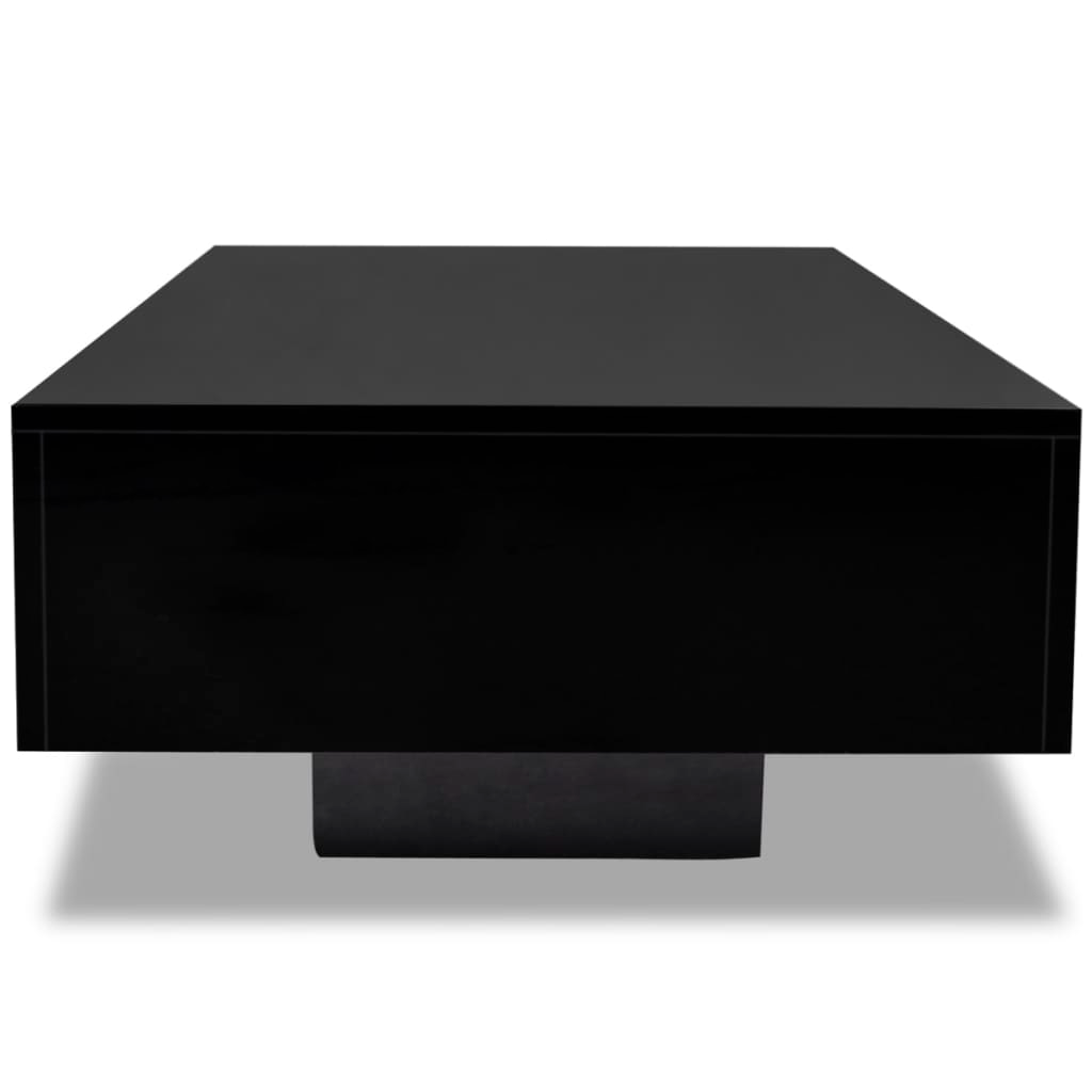Boho Aesthetic The Lille | Modern Luxury High Gloss Black Coffee Table | Biophilic Design Airbnb Decor Furniture 