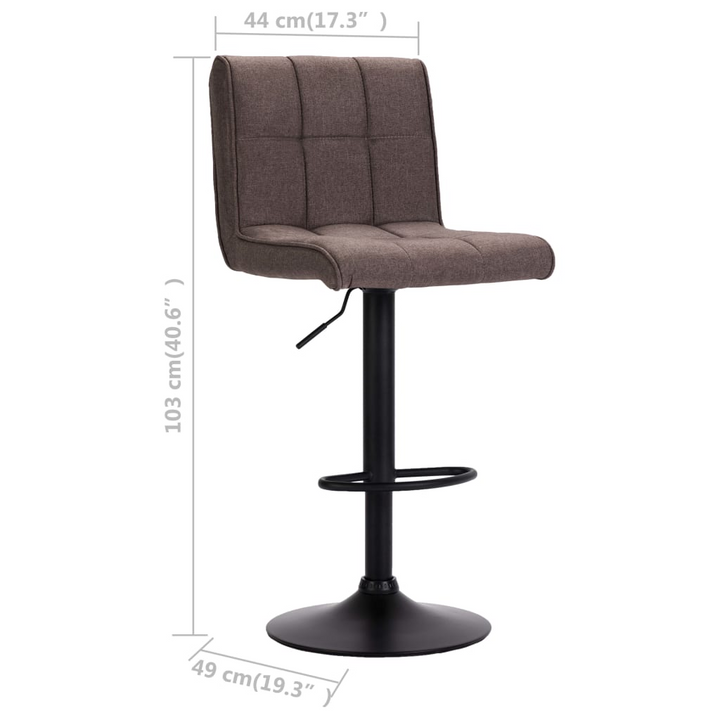 Boho Aesthetic vidaXL Bar Stools 2 pcs Taupe Fabric | Biophilic Design Airbnb Decor Furniture 