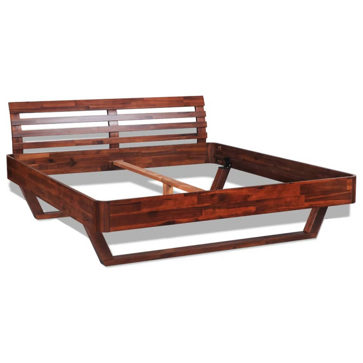 Boho Aesthetic Solid Acacia Eco Wood Bed Frame | Biophilic Design Airbnb Decor Furniture 