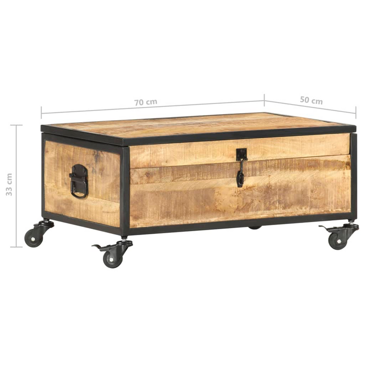 Boho Aesthetic Solid Mango Wood Coffee Table | Biophilic Design Airbnb Decor Furniture 