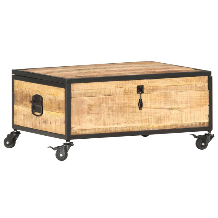 Boho Aesthetic Solid Mango Wood Coffee Table | Biophilic Design Airbnb Decor Furniture 