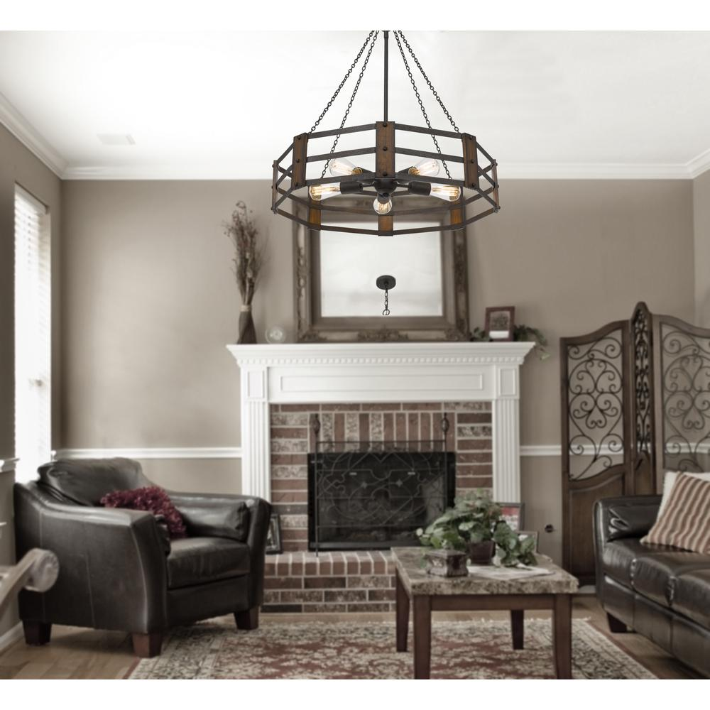Boho Aesthetic 60W x 5 Provo metal chandelier | Biophilic Design Airbnb Decor Furniture 