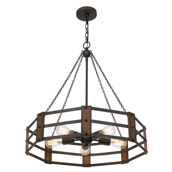 Boho Aesthetic 60W x 5 Provo metal chandelier | Biophilic Design Airbnb Decor Furniture 