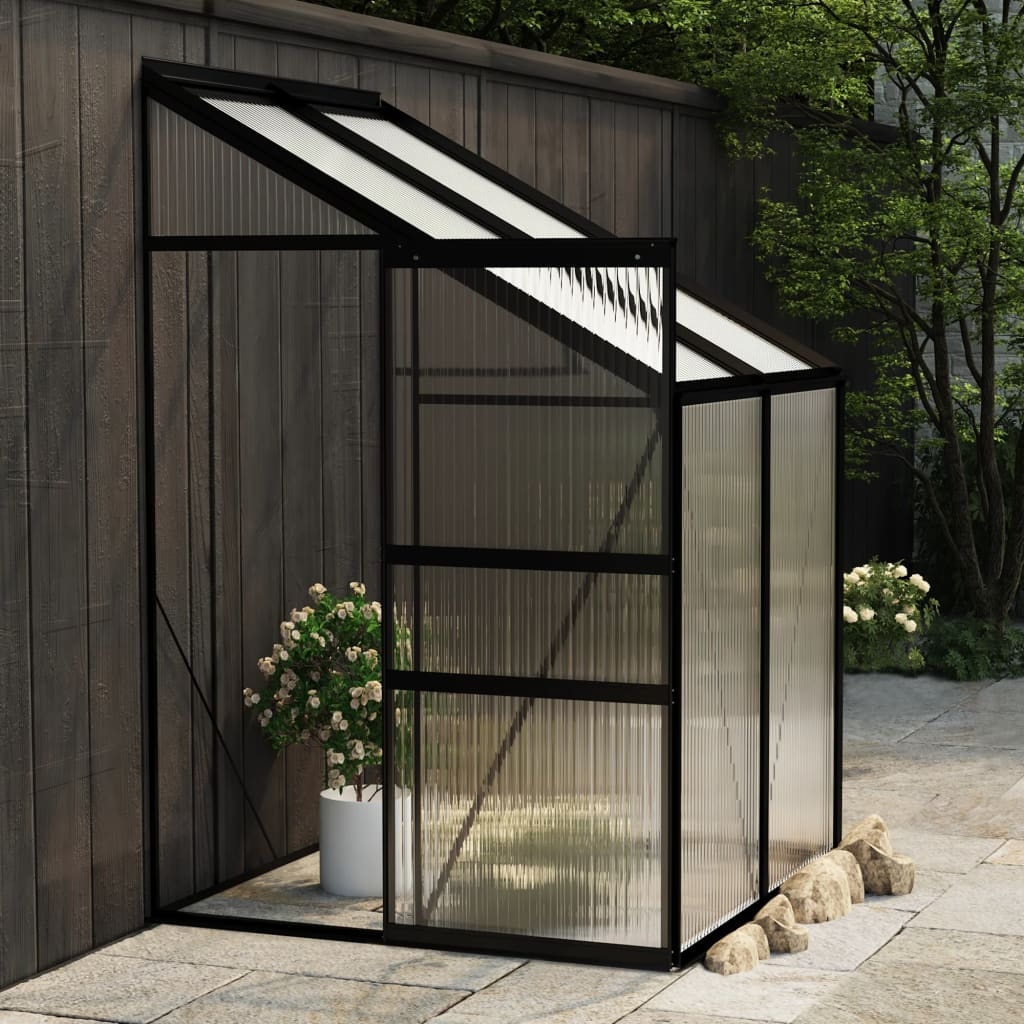 Boho Aesthetic vidaXL Greenhouse Anthracite Aluminum 91.5 ft³ | Biophilic Design Airbnb Decor Furniture 