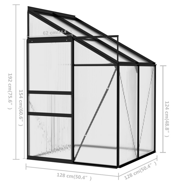Boho Aesthetic vidaXL Greenhouse Anthracite Aluminum 91.5 ft³ | Biophilic Design Airbnb Decor Furniture 
