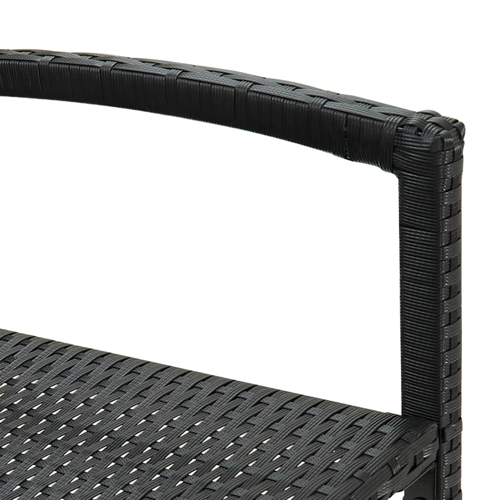 Boho Aesthetic vidaXL Bar Stools 2 pcs Black Poly Rattan | Biophilic Design Airbnb Decor Furniture 