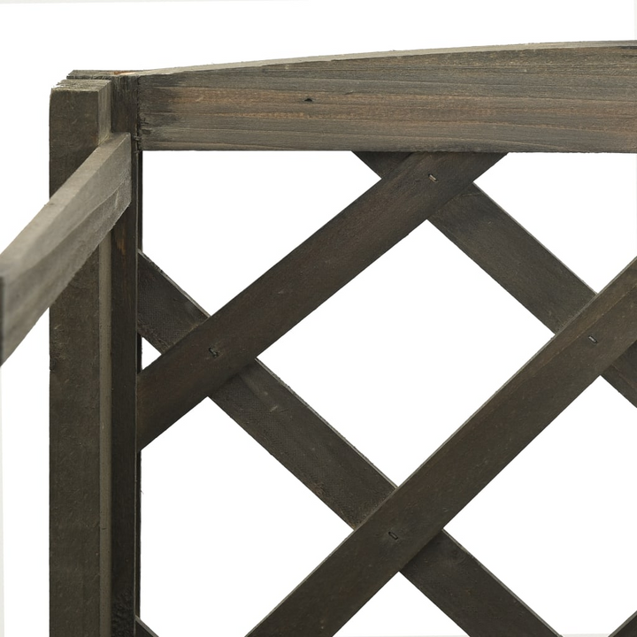 Boho Aesthetic vidaXL Plant Stand with Trellis Gray 23.6"x11.8"x55.1" Solid Firwood | Biophilic Design Airbnb Decor Furniture 
