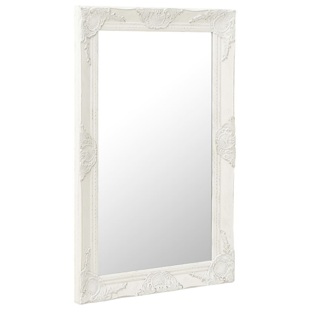 Boho Aesthetic White Framed Wall Accent Mirror | Biophilic Design Airbnb Decor Furniture 