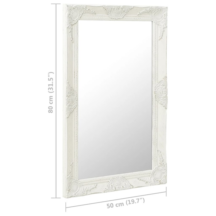 Boho Aesthetic White Framed Wall Accent Mirror | Biophilic Design Airbnb Decor Furniture 